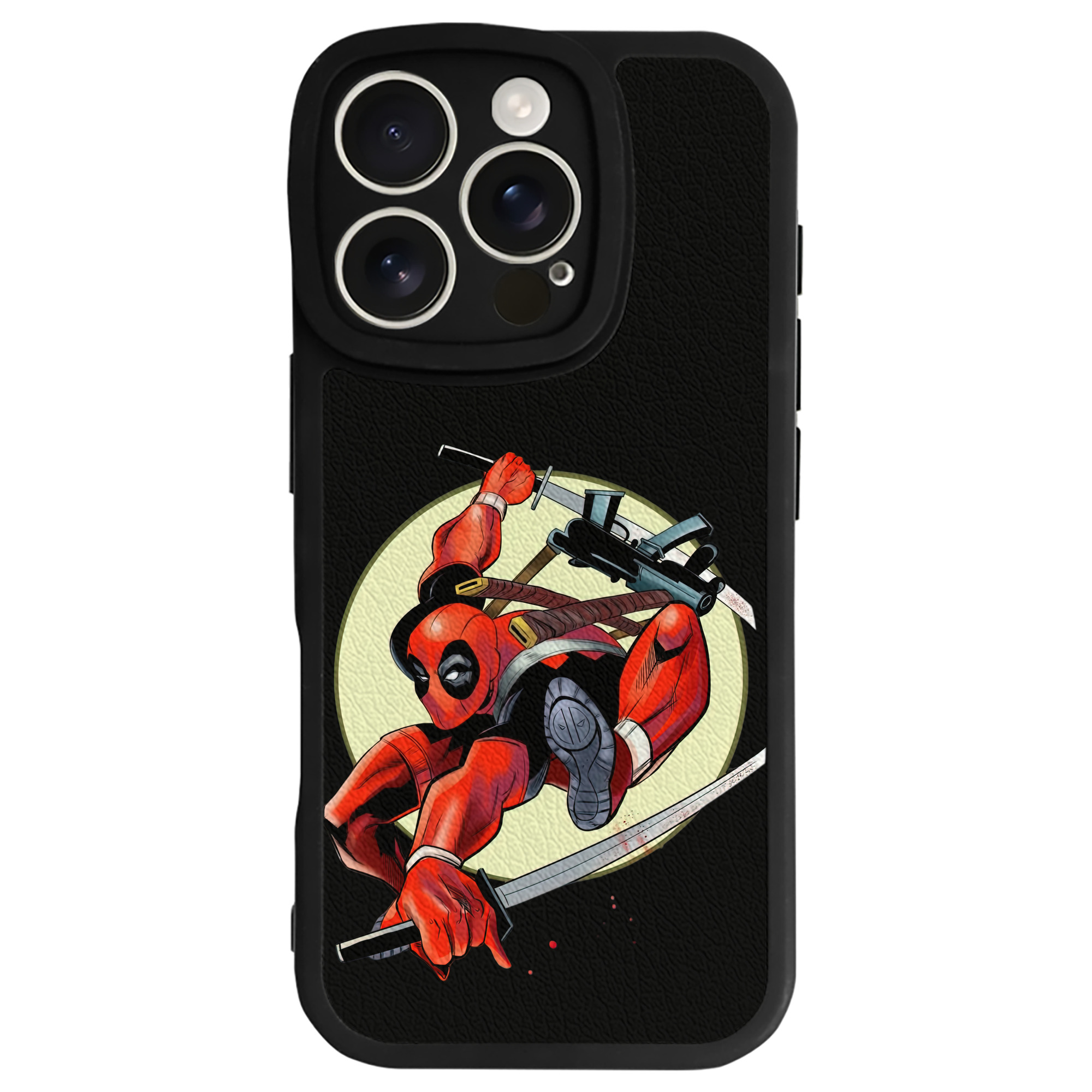 （画像用） Deadpool デッドプール 【iPhone 16シリーズ対応】シリコンスマホケース（レザー調） 材質：シリコン